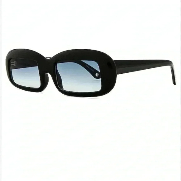 NIB Cult Gaia Terra Rectangular Frame Sunglasses Black - Picture 2 of 5